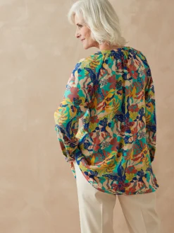 New Tunique longue entièrement boutonnée Femme Tunique|Chemisier, Blouse