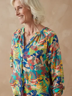 New Tunique longue entièrement boutonnée Femme Tunique|Chemisier, Blouse