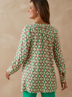 Outlet Tunique longue entièrement boutonnée Femme Tunique|Chemisier, Blouse