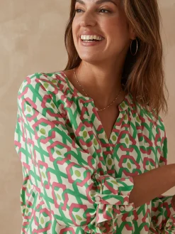 Outlet Tunique longue entièrement boutonnée Femme Tunique|Chemisier, Blouse