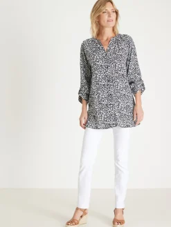 Sale Tunique longue entièrement boutonnée Femme Tunique|Chemisier, Blouse