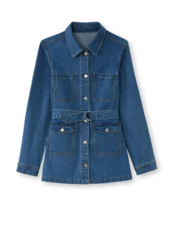 New Veste saharienne en denim Femme Veste, Blazer