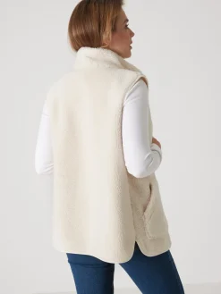 Clearance Veste sans manches sherpa moumoute Femme Manteau, Parka|Veste, Blazer