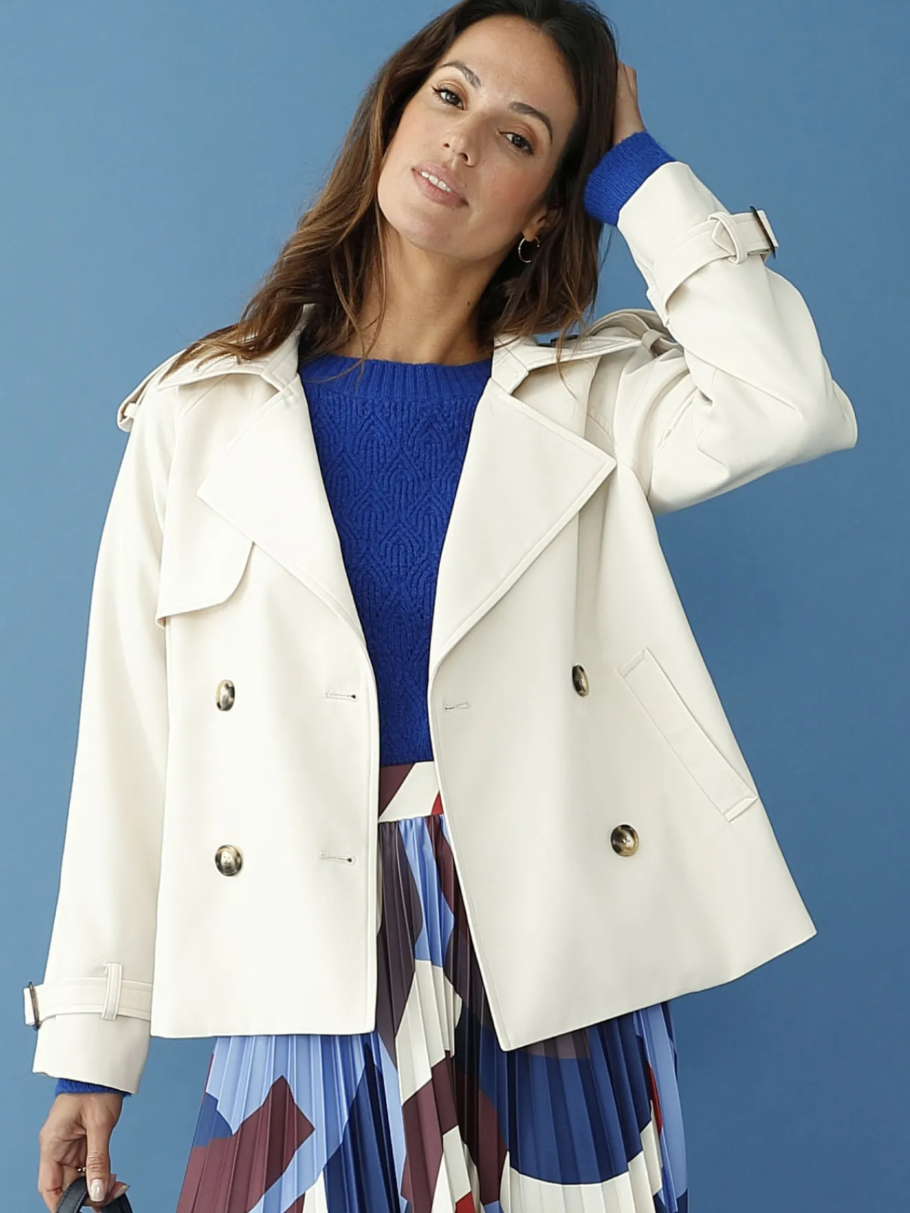 Veste trench courte Femme Manteau, Parka|Veste, Blazer